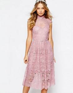 lace pink dress