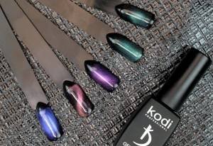 Cat eye polish. Photo of all the colors on the nails. How to use at home 