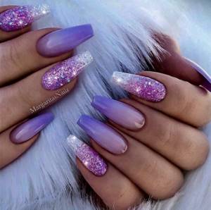 Lilac manicure with design