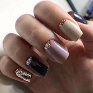 Lunar manicure for short nails 2021