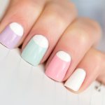 Lunar manicure in pastel colors
