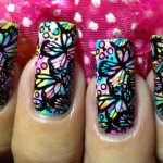 Manicure with acrylic paints photo
