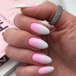 Baby boomer manicure with pink base