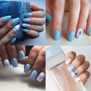 Blue and white manicure - beautiful ideas for short and long nails