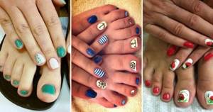 Manicure and pedicure in marine style