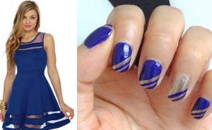 Manicure for a blue dress