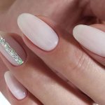 Milky manicure with design