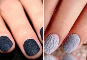 manicure for short nails with sand