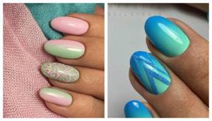 Ombre manicure with a pattern