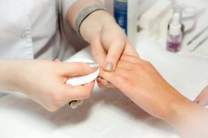 Manicure before gel polish