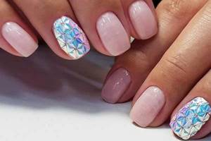 Manicure with an emphasis on 1 nail ideas