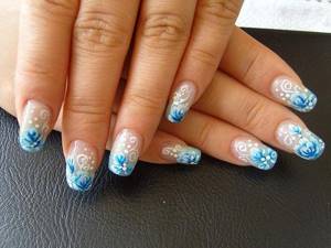 Manicure with acrylic paints for beginners
