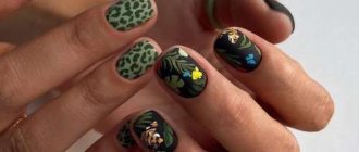 Manicure with leaves