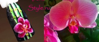 Manicure with orchids photo 2021 spring ideas options