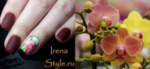 Manicure with orchids photo 2022 spring ideas options