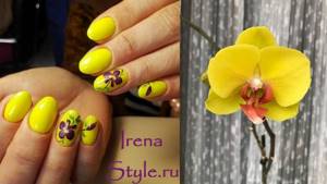 Manicure with orchids photo 2022 spring ideas options