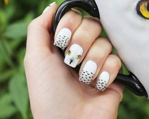 Manicure with a polar owl