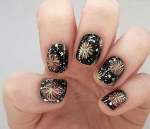 Manicure with fireworks