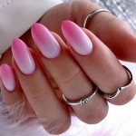Manicure in pink tones with design