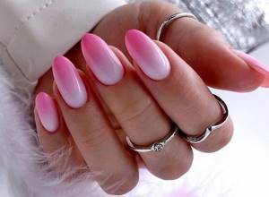 Manicure in pink tones with design