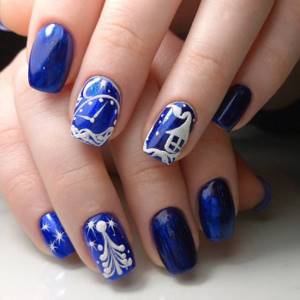 Blue manicure