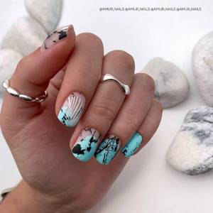 Manicure in Tiffany style 2022 design (54 photos of new products)