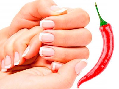 Mask for nail growth at home with pepper