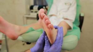 Foot massage after pedicure