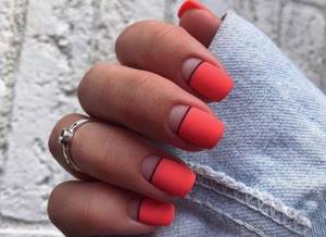 Matte red manicure