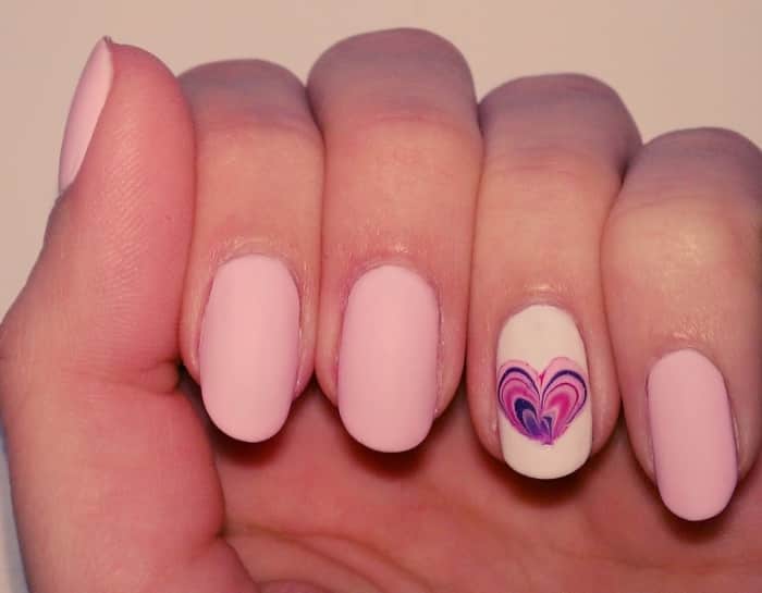 Matte pink manicure