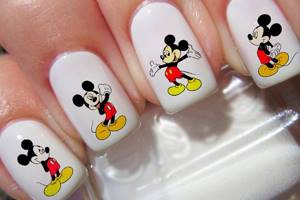 Mickey Mouse on nails. Design, photos, drawings 