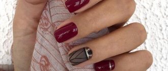 Fashionable burgundy color in nail design 2022-2023: amazing new items in the photo