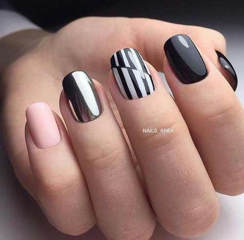Fashionable graphic nail design
