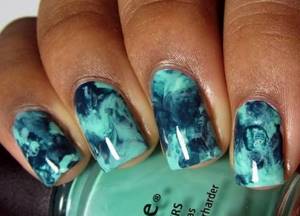 Marble manicure with gel polish for short and long nails. Photo, design 