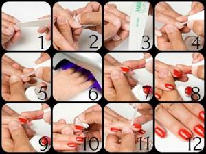 set for covering nails with gel polish
