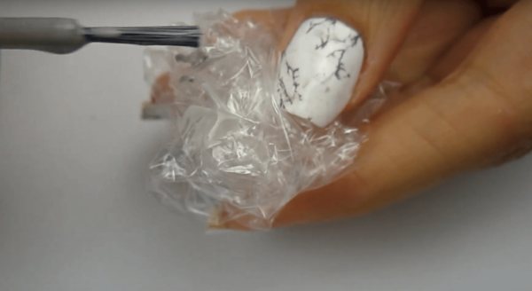 Applying gel polish to polyethylene