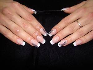 nail extensions with forms and tips