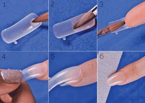 Nail extensions on top forms