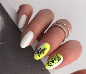 neon stamping manicure