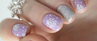 gentle manicure for New Year 2017