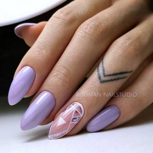 Delicate lilac manicure 2022-2023. Amazing design. Photo examples 