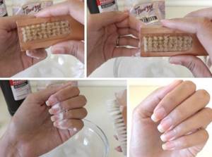 Make your nails white using baking soda.