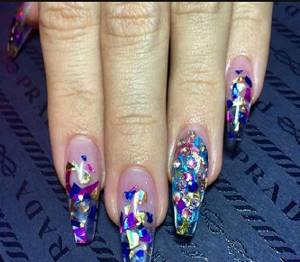 nails with mica photo design