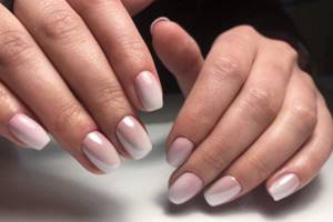 Nude ombre on nails - photo