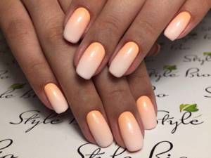 Nude ombre on nails - photo