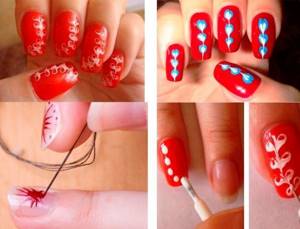 volumetric design on nails with gel polish