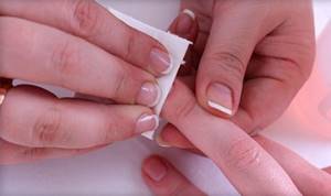 Treating nails with a degreaser