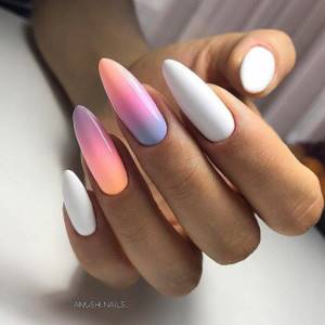 Ombre on long nails - photo