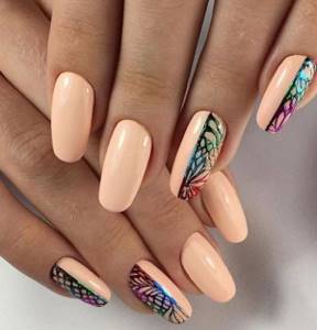Oval manicure for long nails