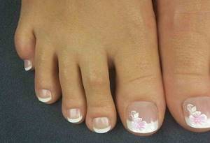 French pedicure with stickers